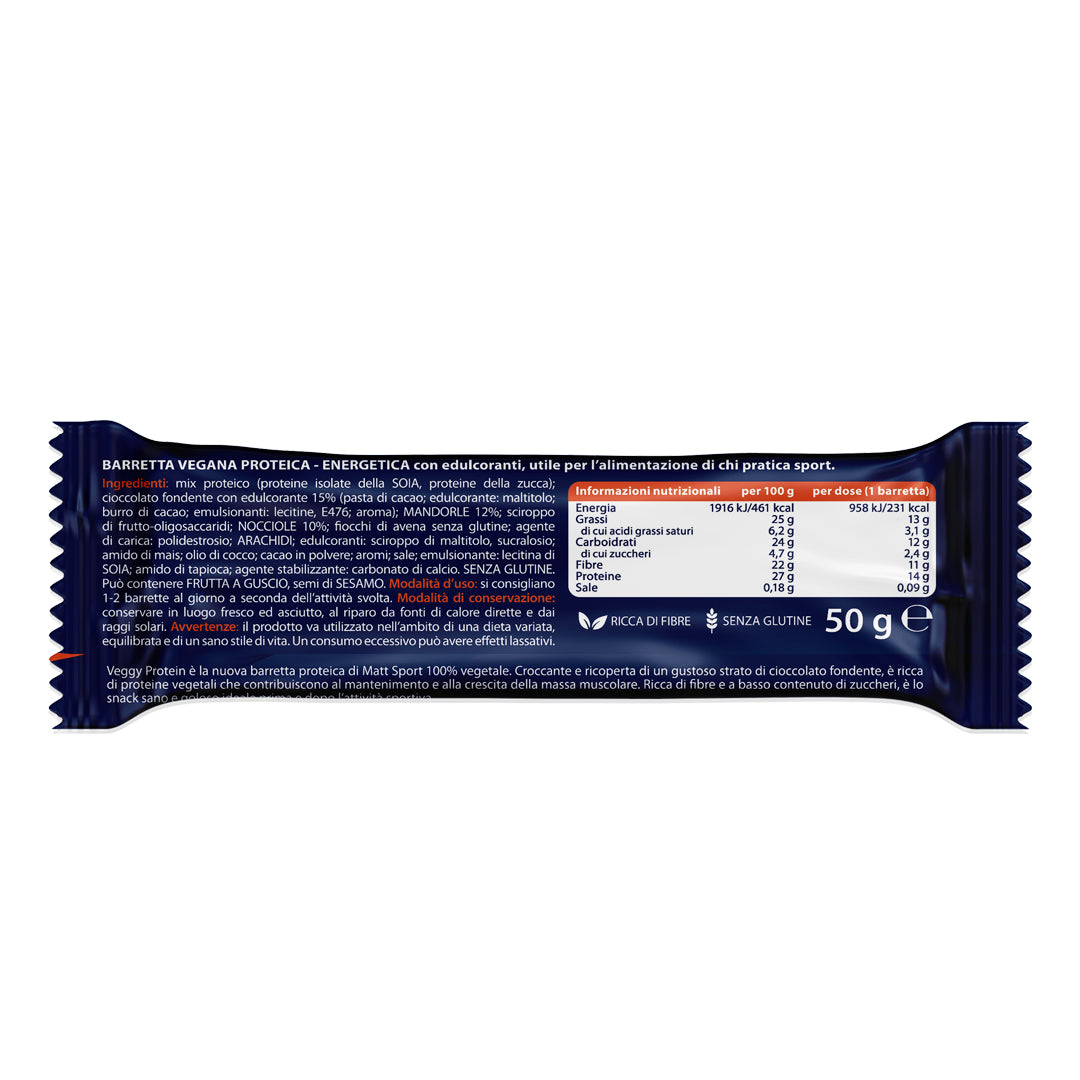 Veggy Protein Sport. 27% di proteine, 100% vegetale. Retro