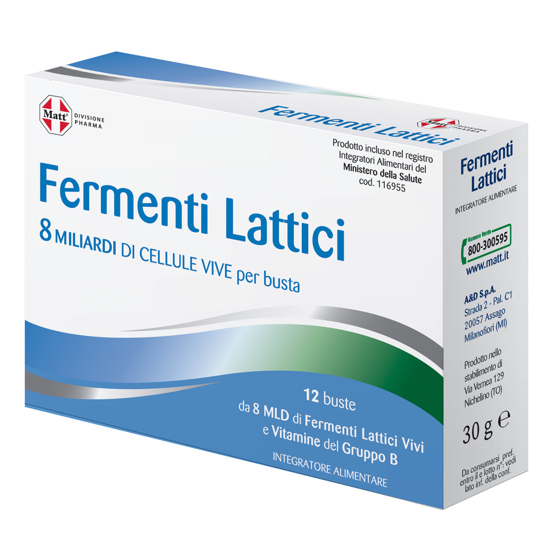 Fermenti Lattici Bustine. 8 miliardi di Fermenti Lattici Vivi. Lato sinistro