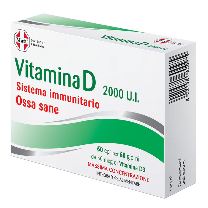 Vitamina D integratore per il sistema immunitario, ossa e denti sani. Lato dx