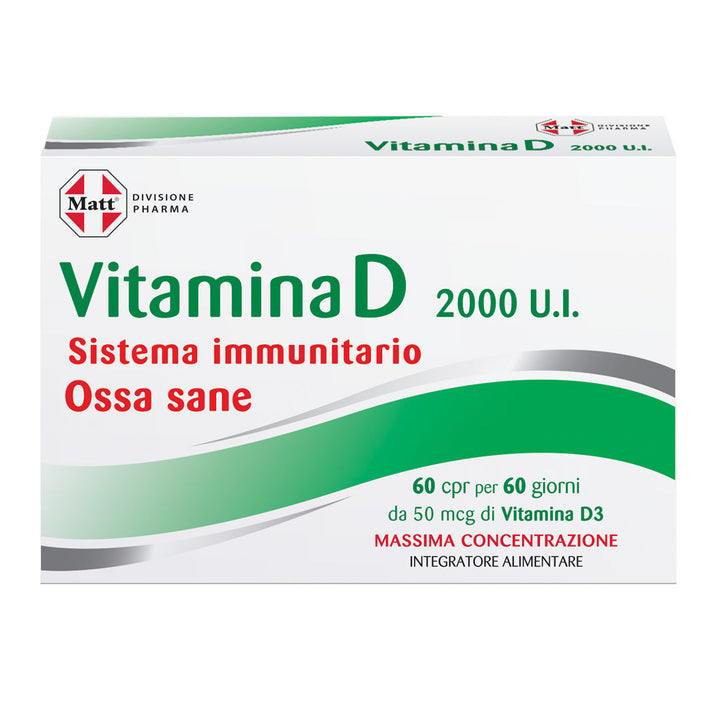 Vitamina D integratore per il sistema immunitario, ossa e denti sani. Fronte