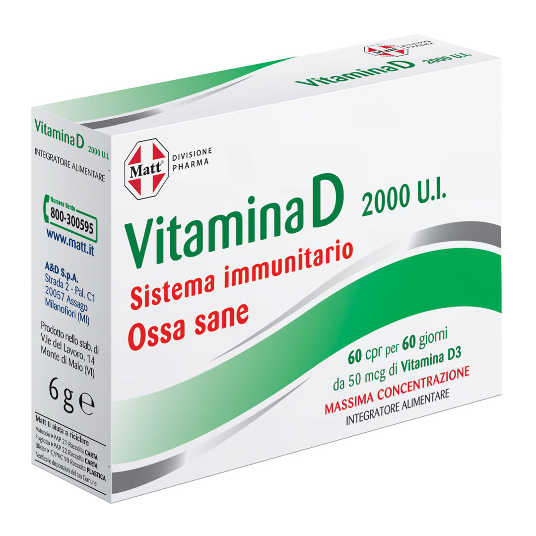 Vitamina D integratore per il sistema immunitario, ossa e denti sani. Lato