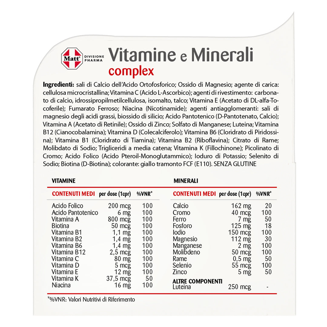 Vitamine e Minerali complex. Scatola retro